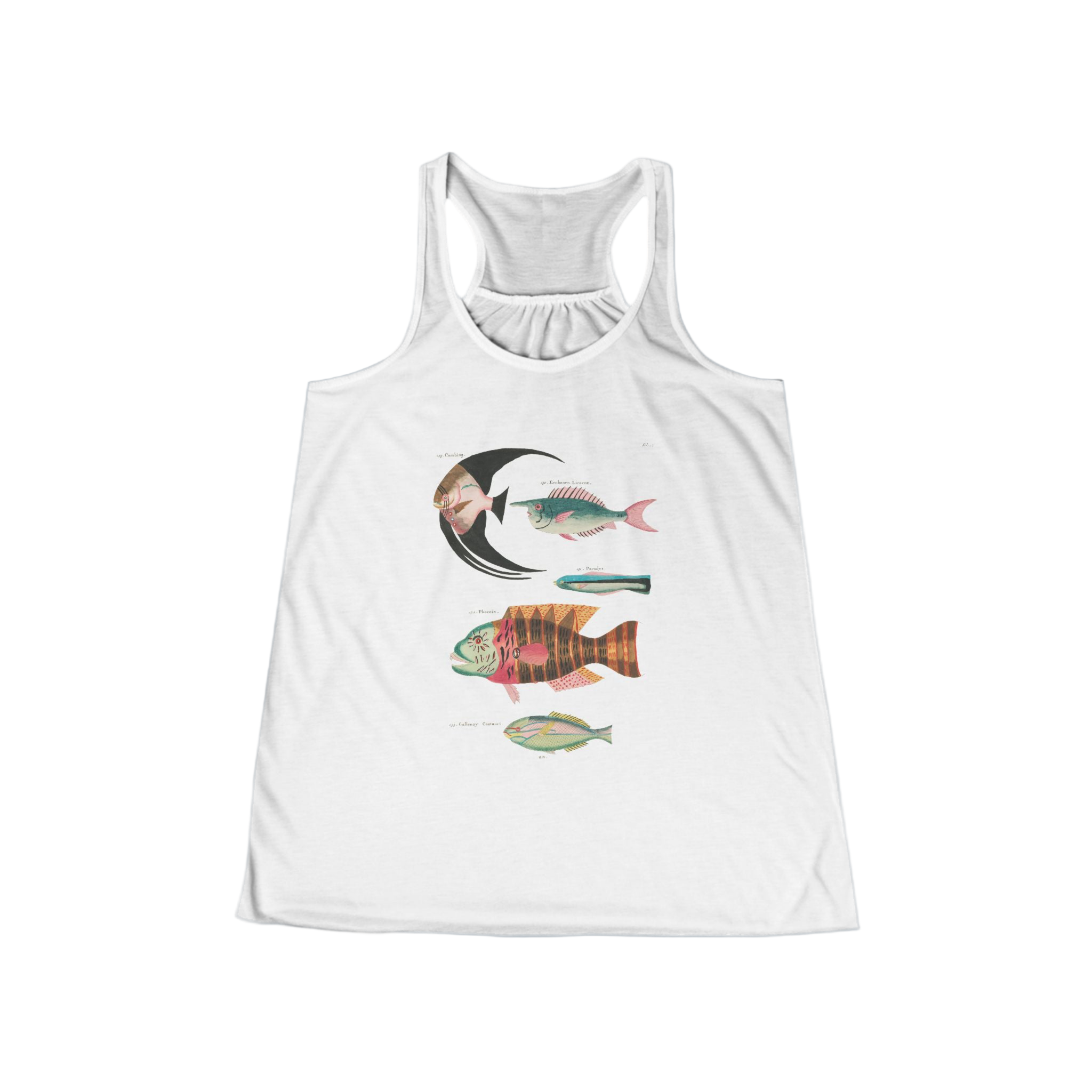 Fish Lover's Flowy Racerback Tank, Summer Top, Beachwear, Casual Outfit, Fishing Gift, Vacation Wear
