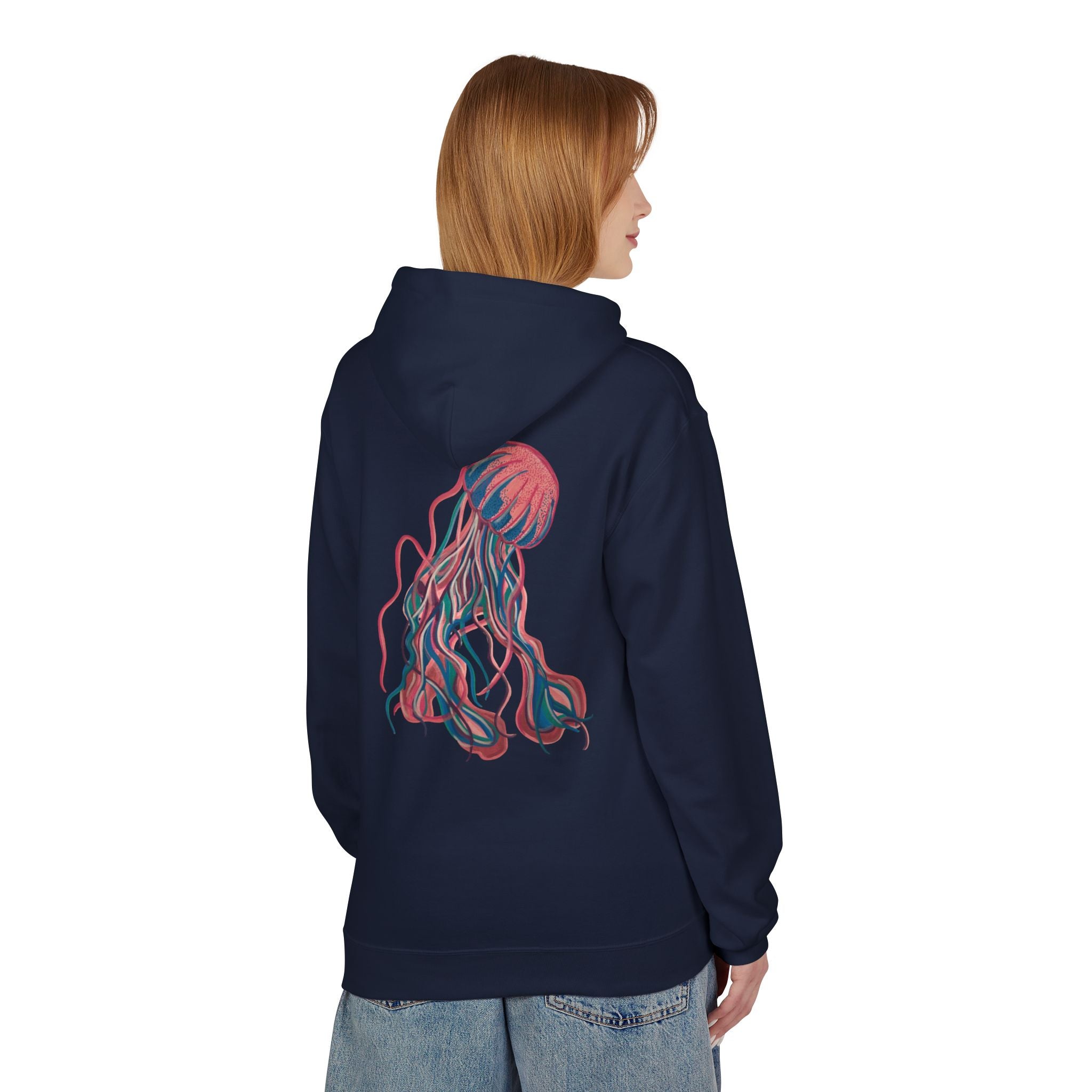Ocean-Inspired Jellyfish Hoodie for Nature Lovers, Perfect for Casual Wear, Gifts, Beach Trips, and Eco-Conscious Fashion