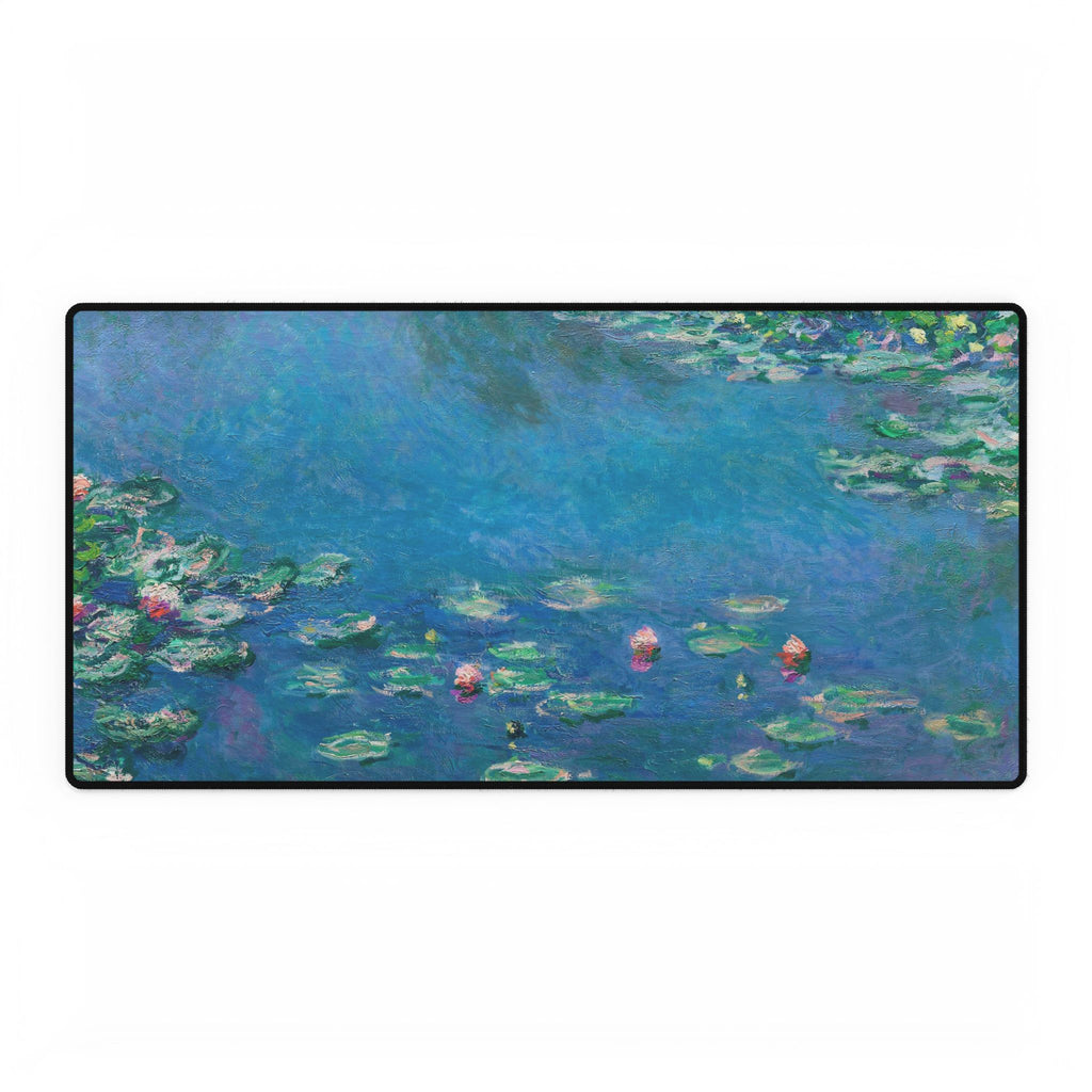Water Lilies Blue Impressionist Desk Mat | Mouse Pad