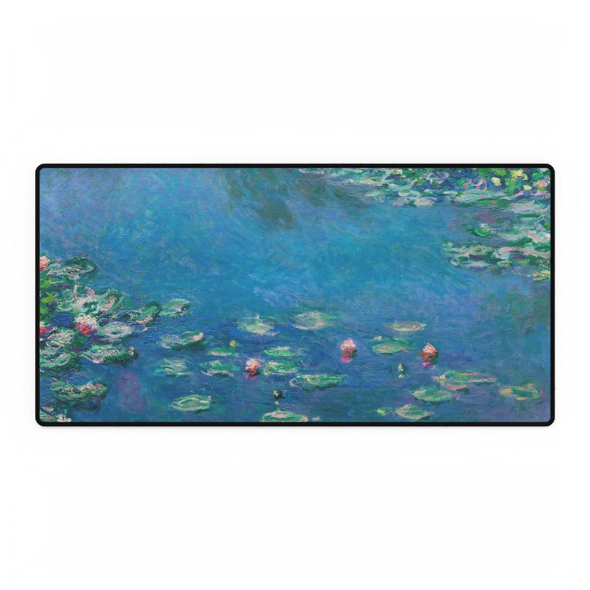 Water Lilies Blue Impressionist Desk Mat | Mouse Pad