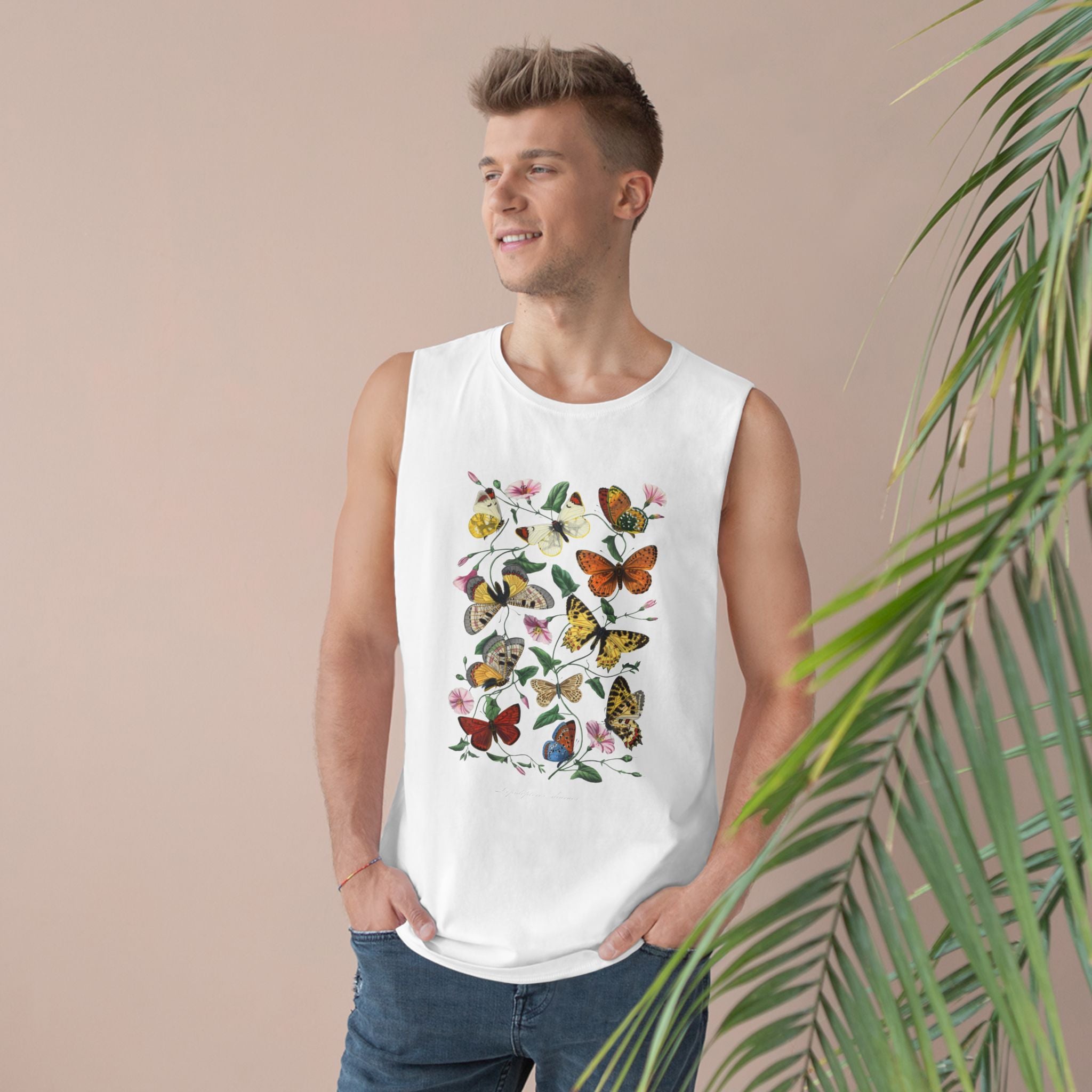 Butterfly and Moth Unisex Barnard Tank: 1842 Le Jardin Des Plantes by Paul Gervais, Trendy, Artsy Gift