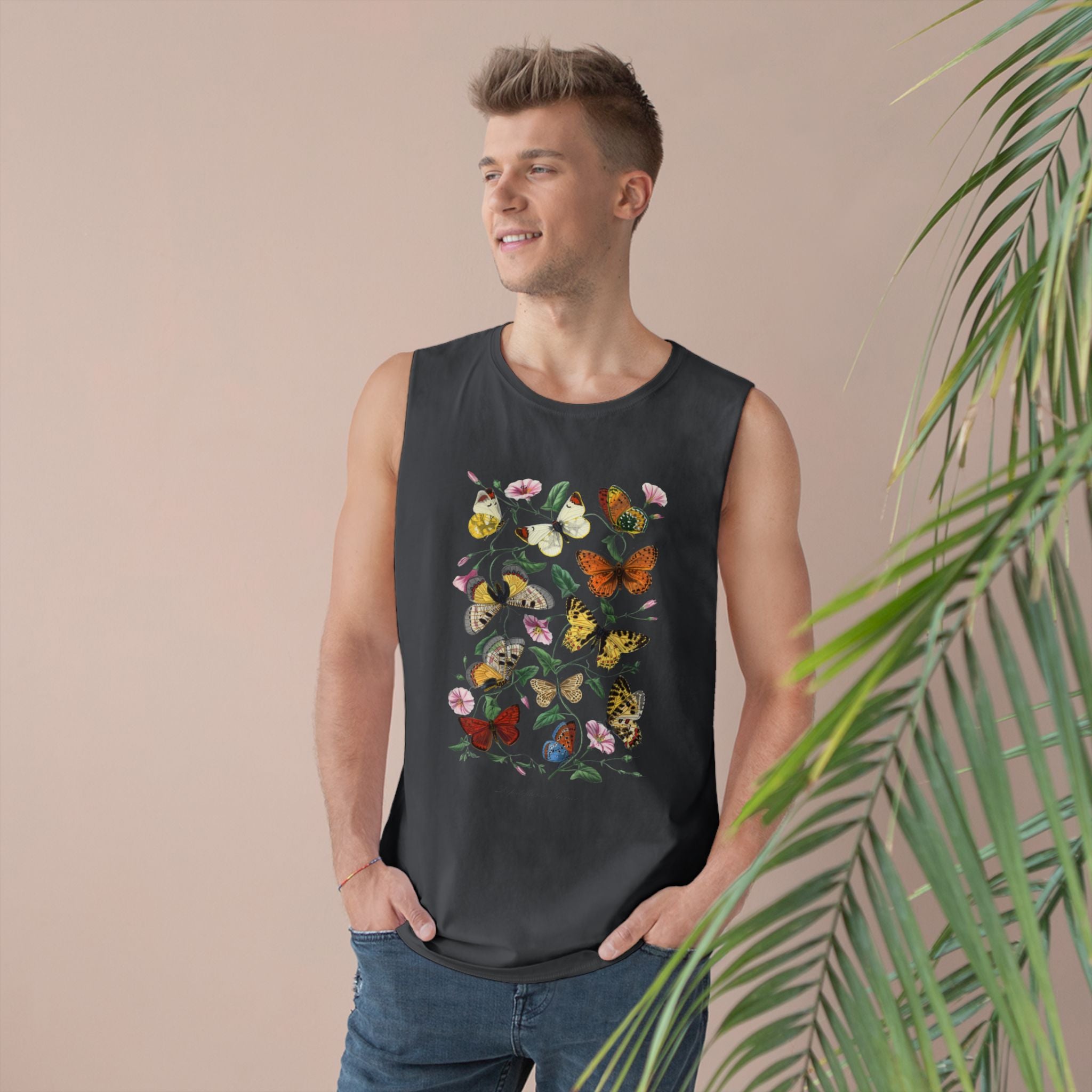 Butterfly and Moth Unisex Barnard Tank: 1842 Le Jardin Des Plantes by Paul Gervais, Trendy, Artsy Gift