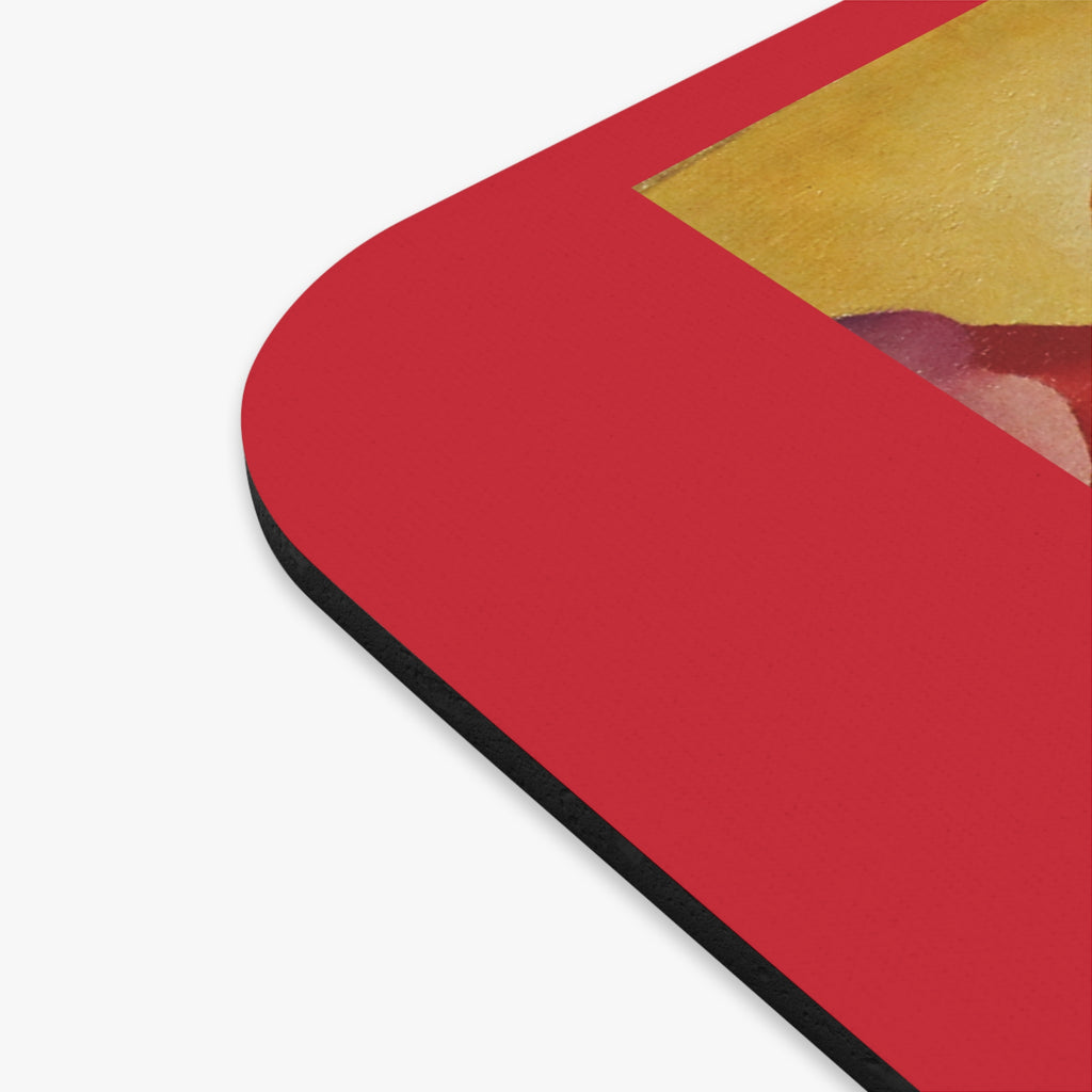 Red Floral Abstract Mouse Pad | Rectangular Desk Mat, Georgia O'Keeffe Floral Art