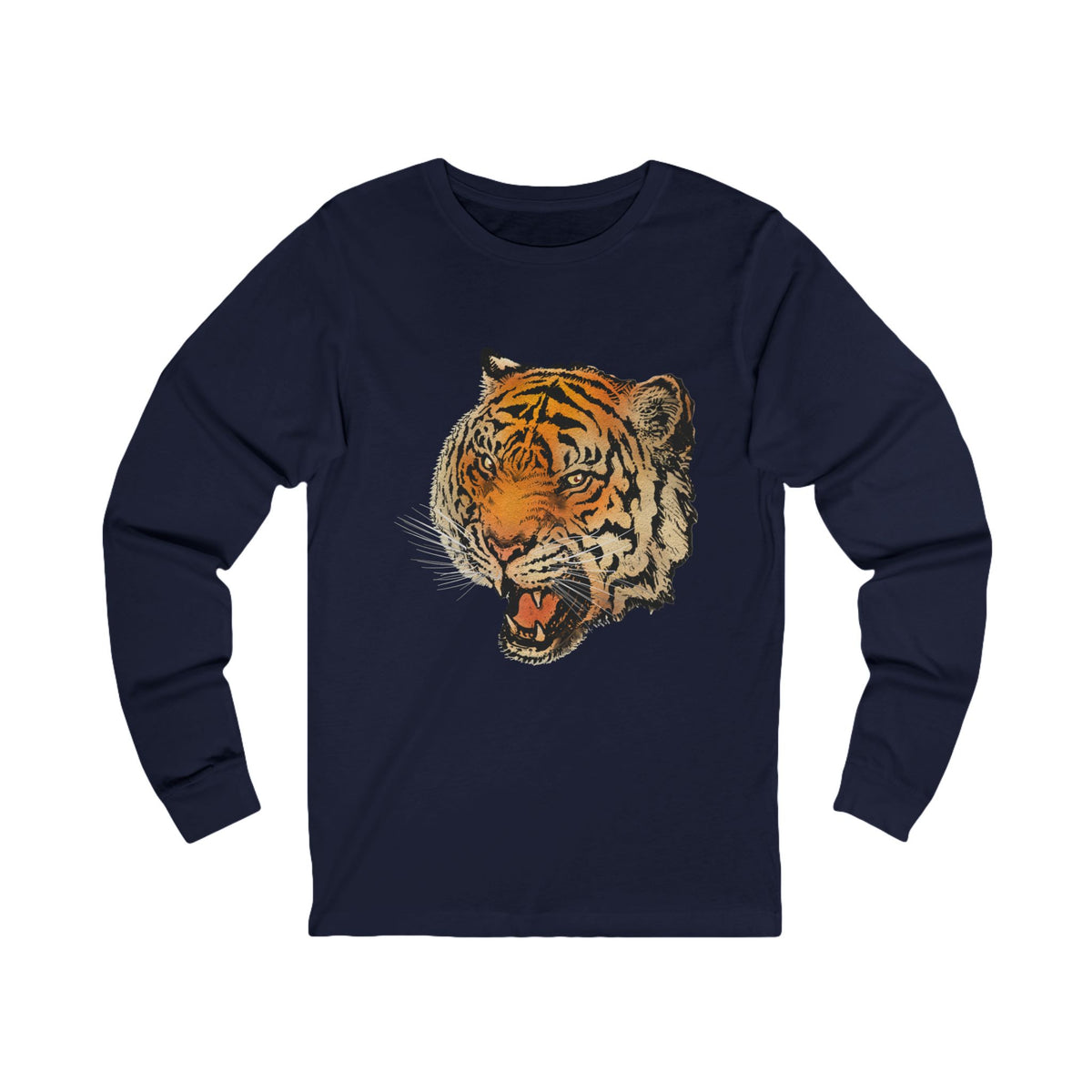 Roaring Tiger Long Sleeve Tee — Wild Image Apparel Fierce Tiger Graphic