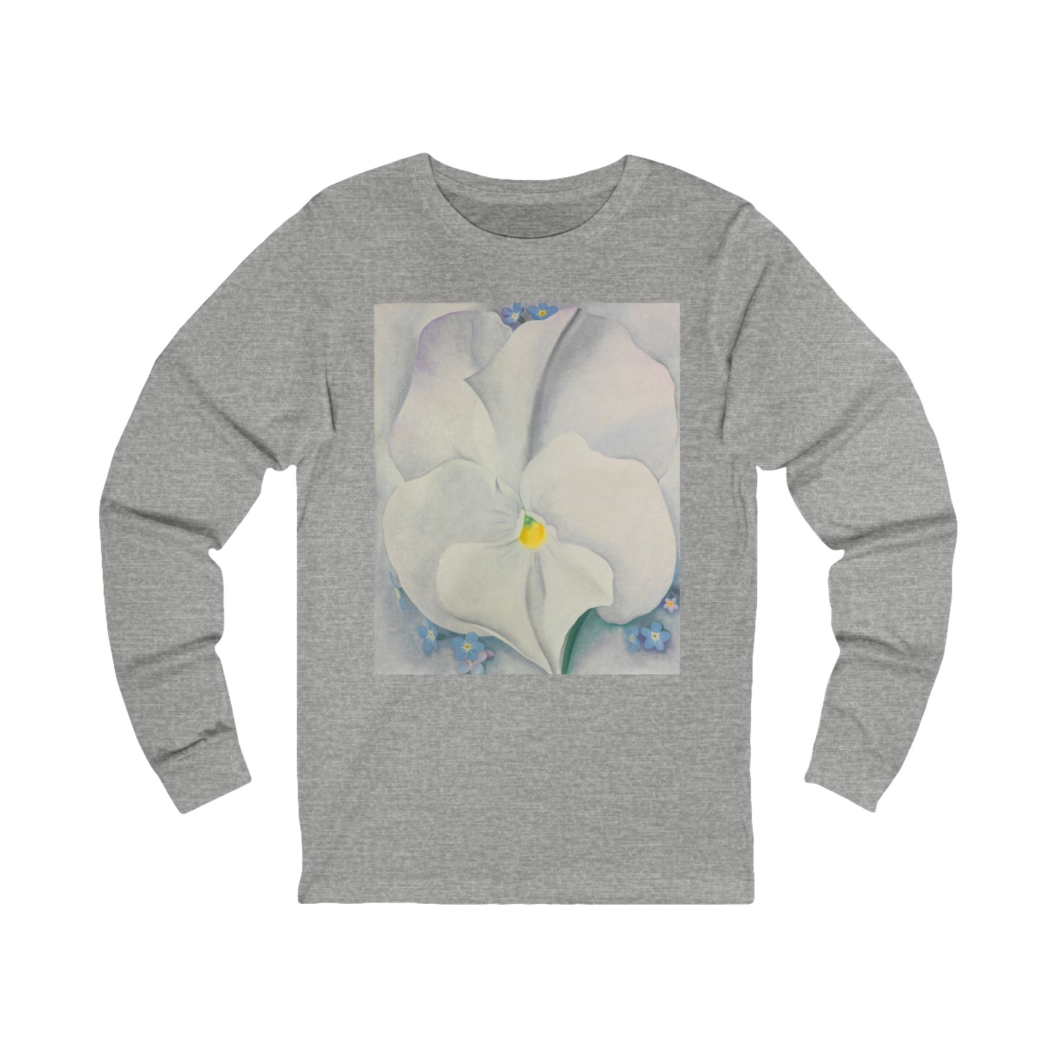 Soft Floral Long Sleeve Tee, Unisex Jersey Tee, Nature Lover Gift, Casual Top, Spring Apparel, Artistic Shirt
