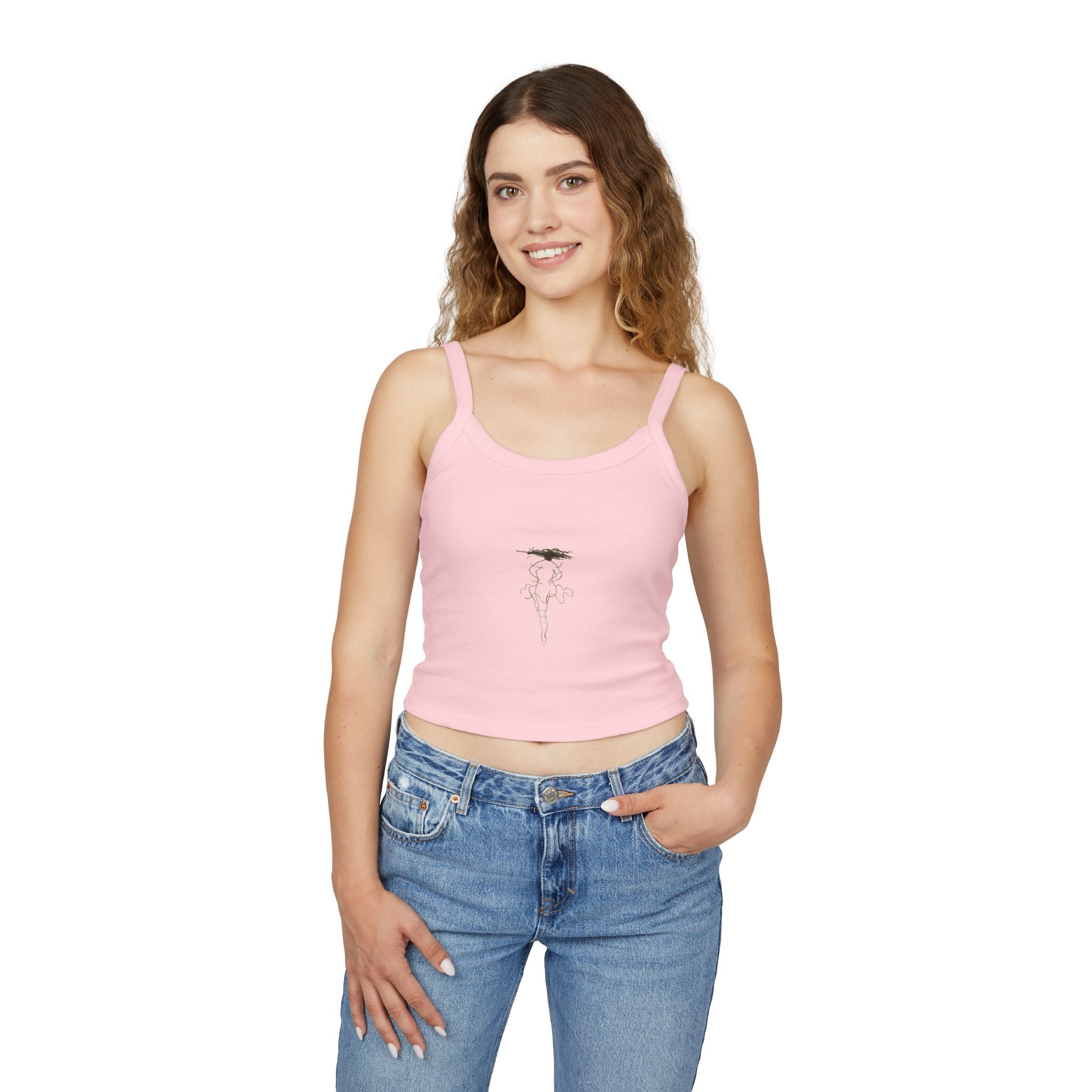 Chic Women's Spaghetti Strap Tank Top with Minimalist Design, Summer Casual Wear, Everyday Outfit, Dance Warmup, Gift for Her