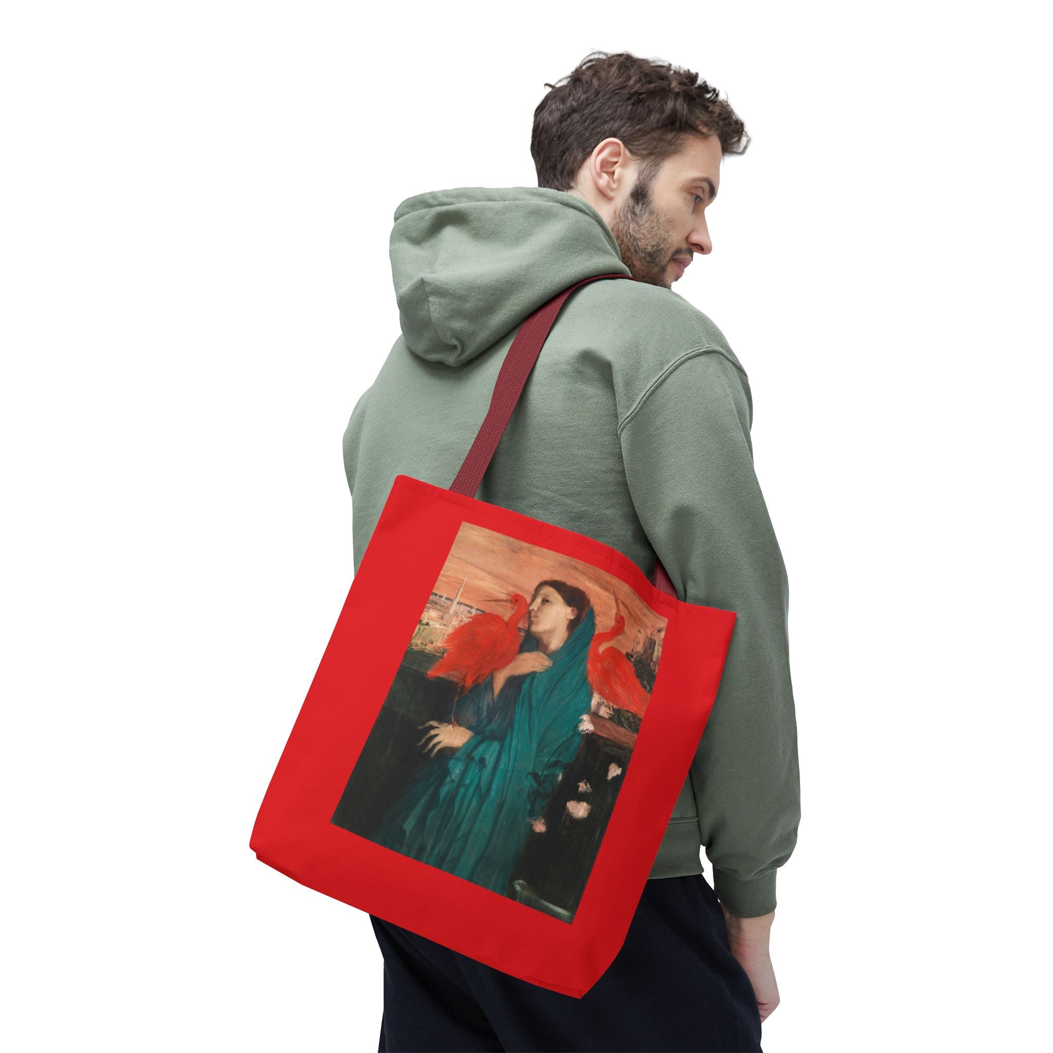 Vibrant Degas Red Bird Tote Bag, Art-Inspired Shopping Bag, Gift for Her