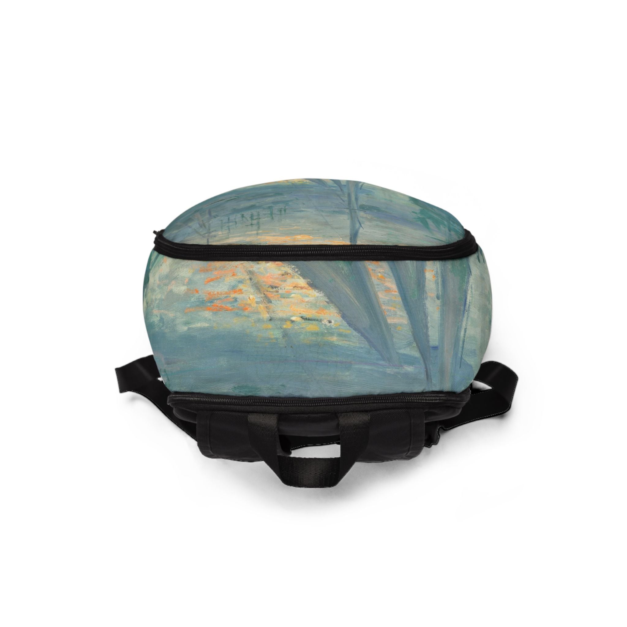 Artistic Monet Fabric Backpack - Back to School, College Bookbag, Ocean Design, Great for Students, Unique Gift Idea