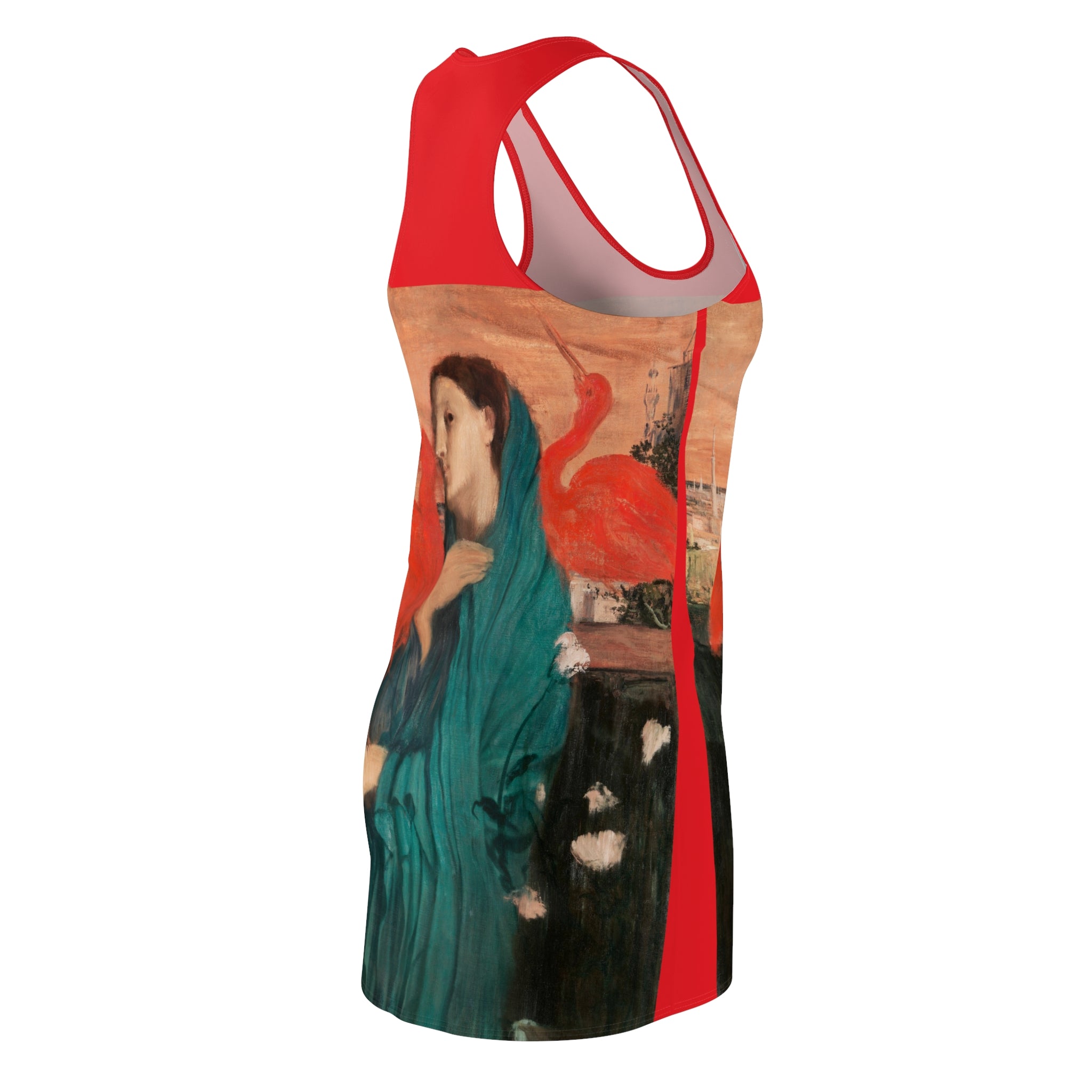 Vibrant Degas Bird Art-Printed Racerback Dress for Women | Summer Casual Wear, Beach Day Dress, Vacation Outfit, Artistic Fashion