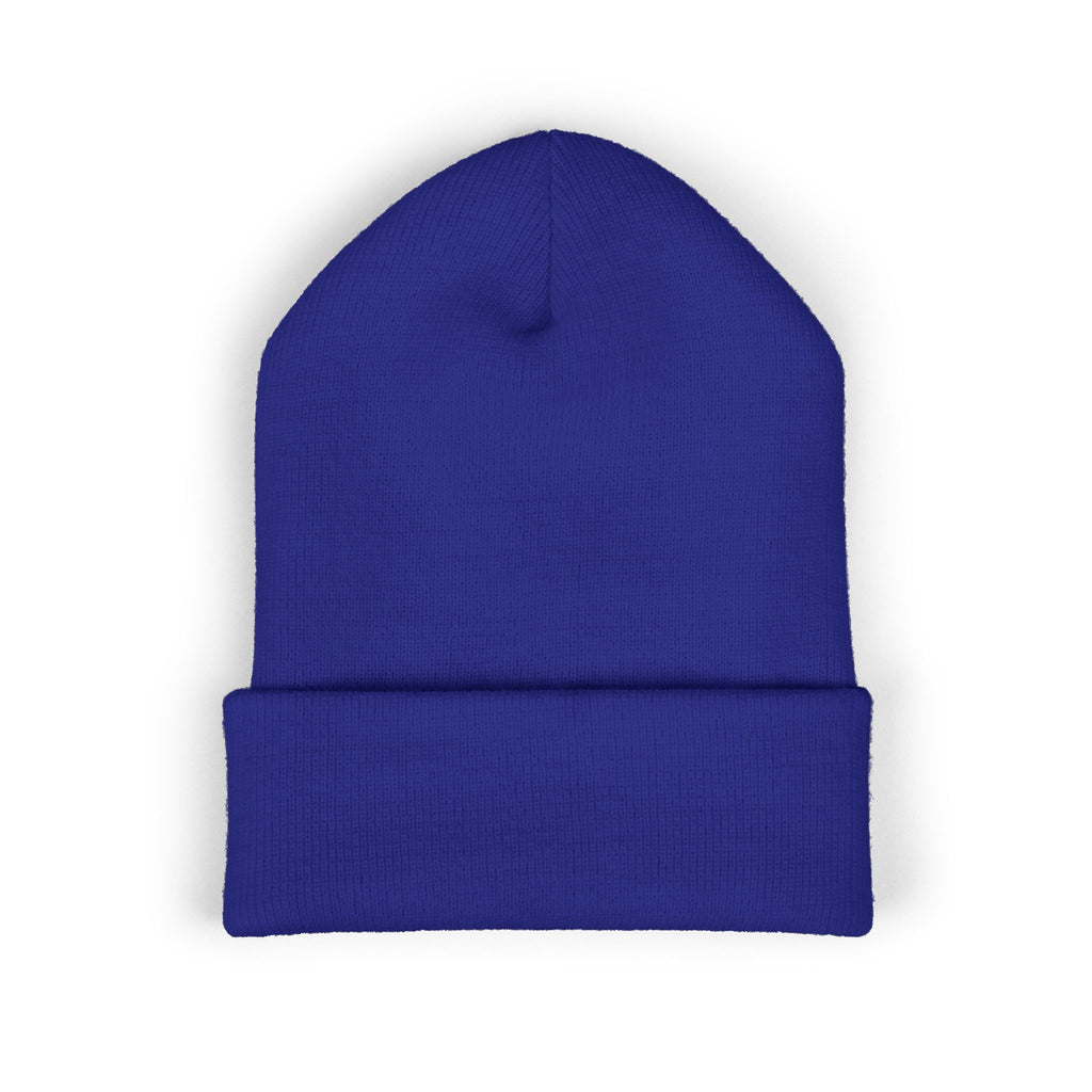 Classic Cuffed Beanie with Tiger Embroidered Design, Branded Wild Image Apparel Beanie, Cozy Knit Hat for Fall or Winter