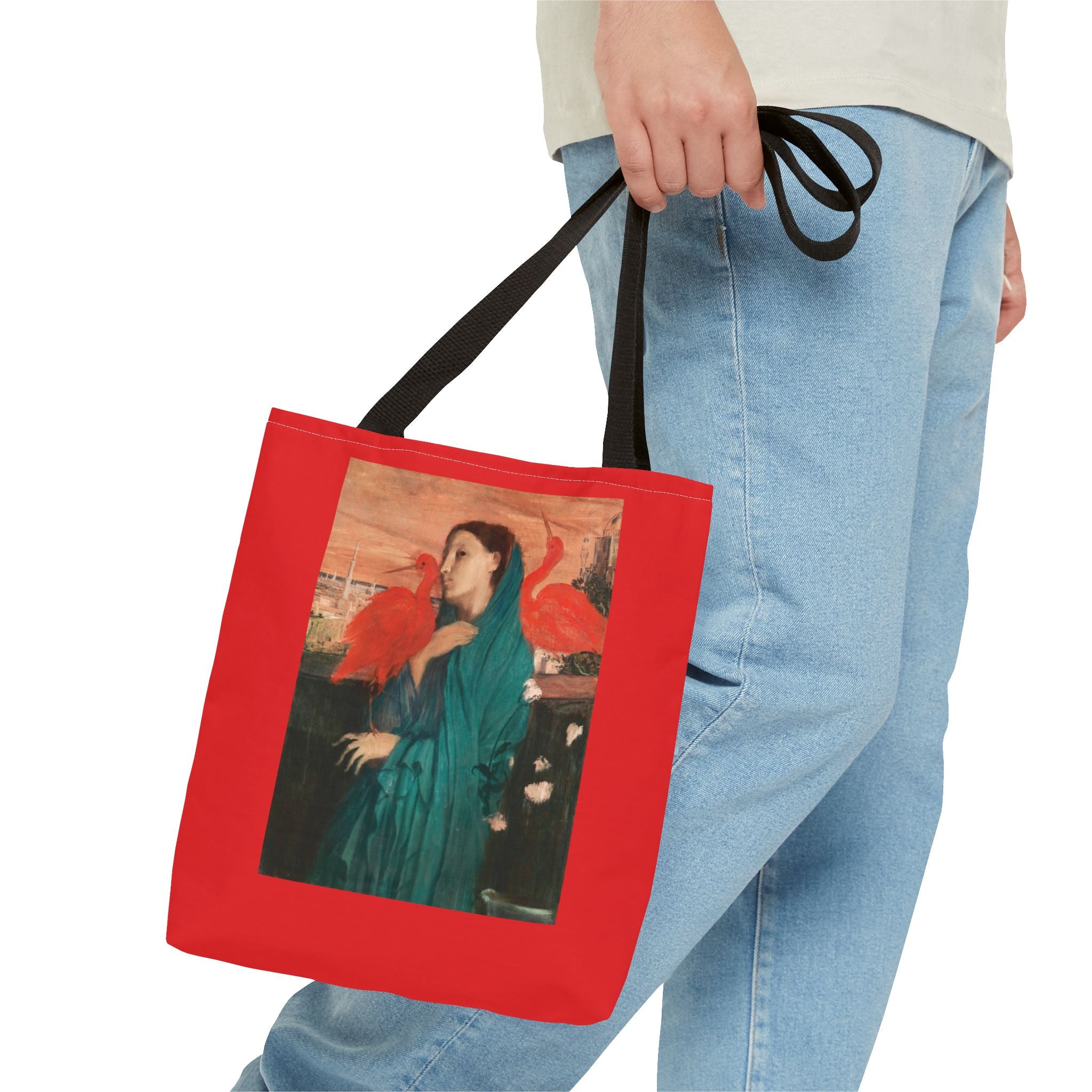 Vibrant Degas Red Bird Tote Bag, Art-Inspired Shopping Bag, Gift for Her