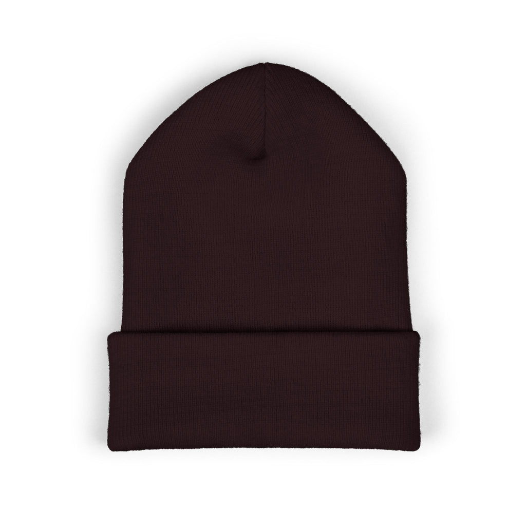 Classic Cuffed Beanie with Tiger Embroidered Design, Branded Wild Image Apparel Beanie, Cozy Knit Hat for Fall or Winter