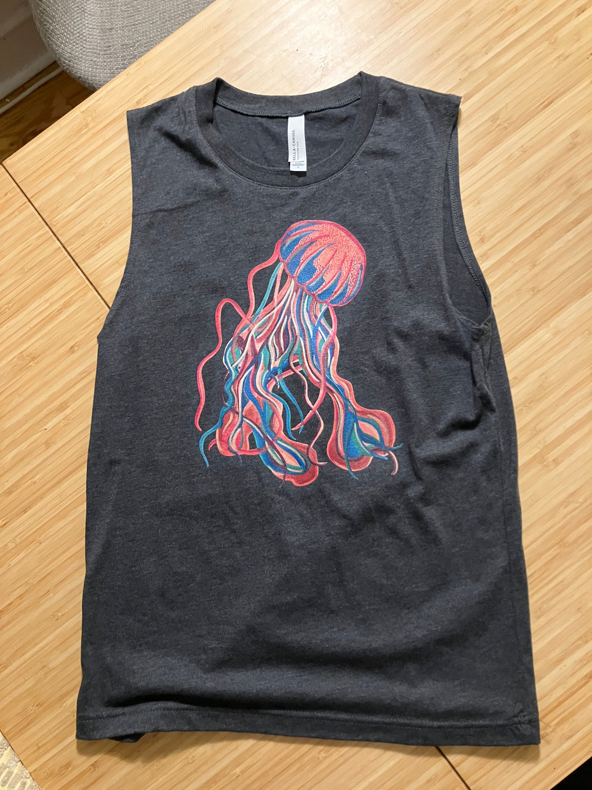 Colorful Jellyfish Unisex Jersey Muscle Tank - Summer Casual Wear, Beach Day Outfit, Unique Gift for Ocean Lovers, Fitness Top