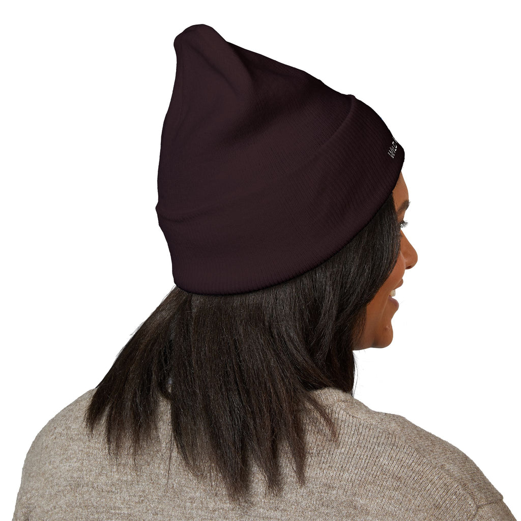 Classic Cuffed Beanie with Tiger Embroidered Design, Branded Wild Image Apparel Beanie, Cozy Knit Hat for Fall or Winter
