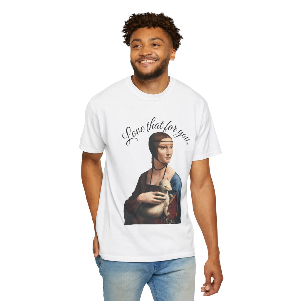 Lady with Ermine Unisex Garment-Dyed T-shirt