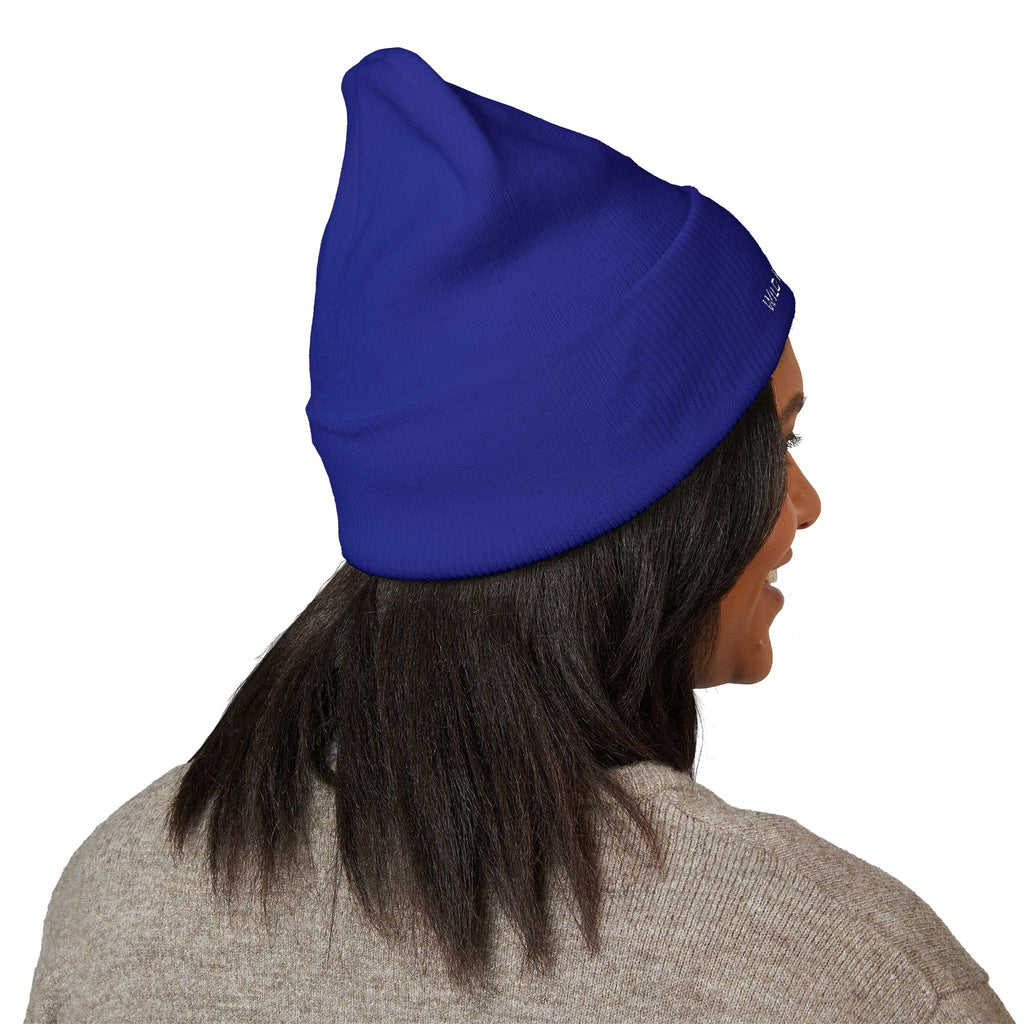 Classic Cuffed Beanie with Tiger Embroidered Design, Branded Wild Image Apparel Beanie, Cozy Knit Hat for Fall or Winter