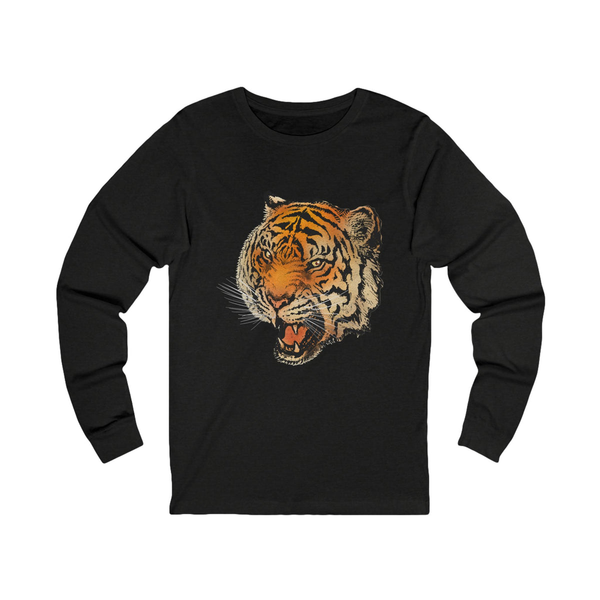 Roaring Tiger Long Sleeve Tee — Wild Image Apparel Fierce Tiger Graphic