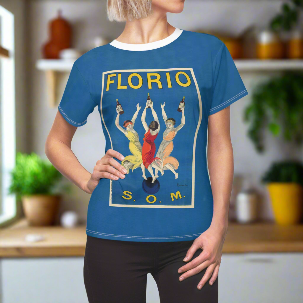 Vintage-Inspired Women's Tee, Retro Graphic Shirt, Florio Som