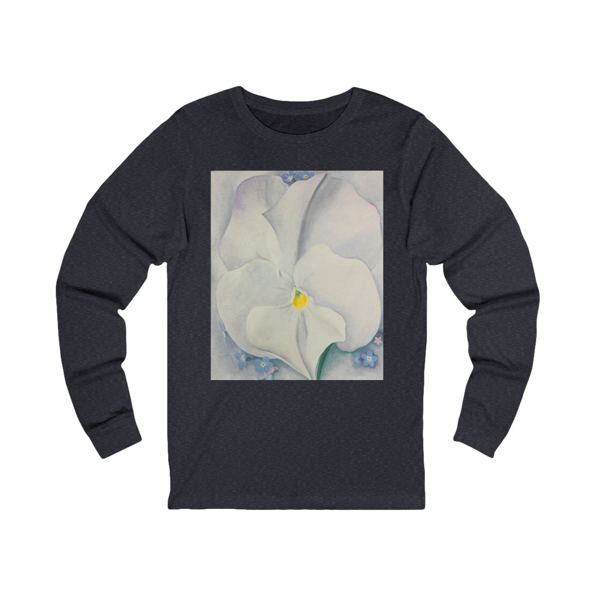Soft Floral Long Sleeve Tee, Unisex Jersey Tee, Nature Lover Gift, Casual Top, Spring Apparel, Artistic Shirt