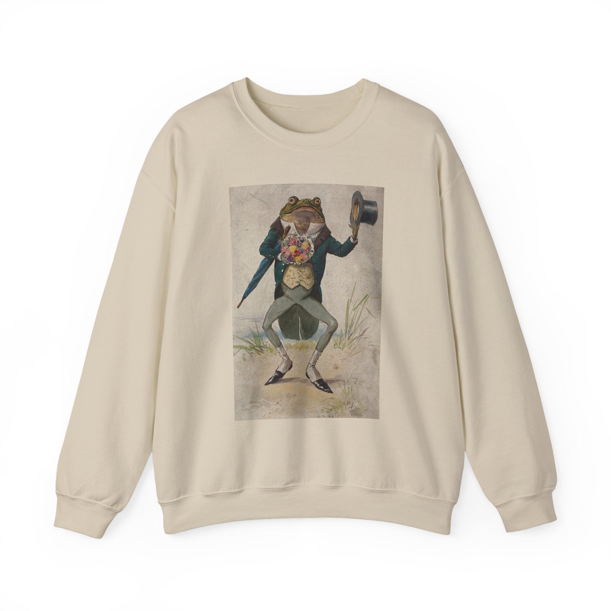 Vintage Dapper Frog Sweatshirt – Anthropomorphic Toad in Tux Graphic Crewneck