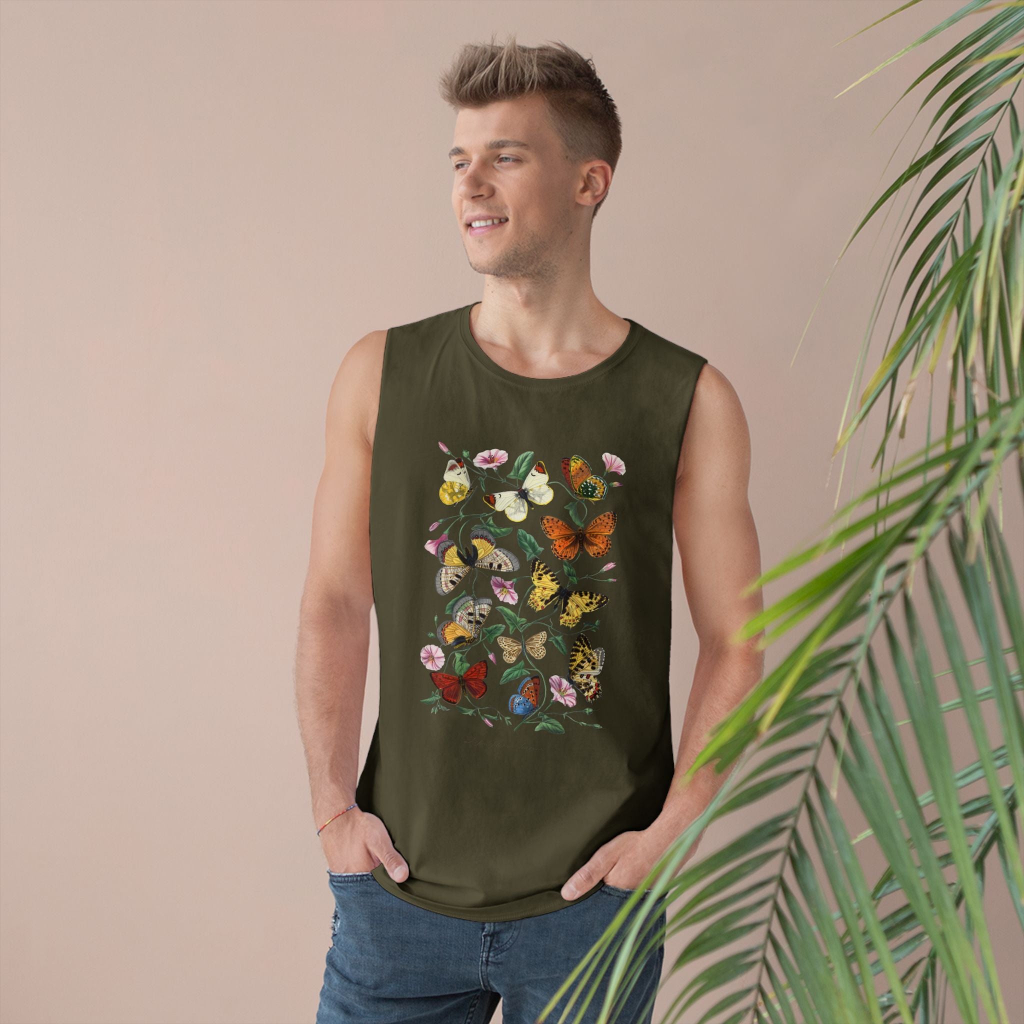 Butterfly and Moth Unisex Barnard Tank: 1842 Le Jardin Des Plantes by Paul Gervais, Trendy, Artsy Gift