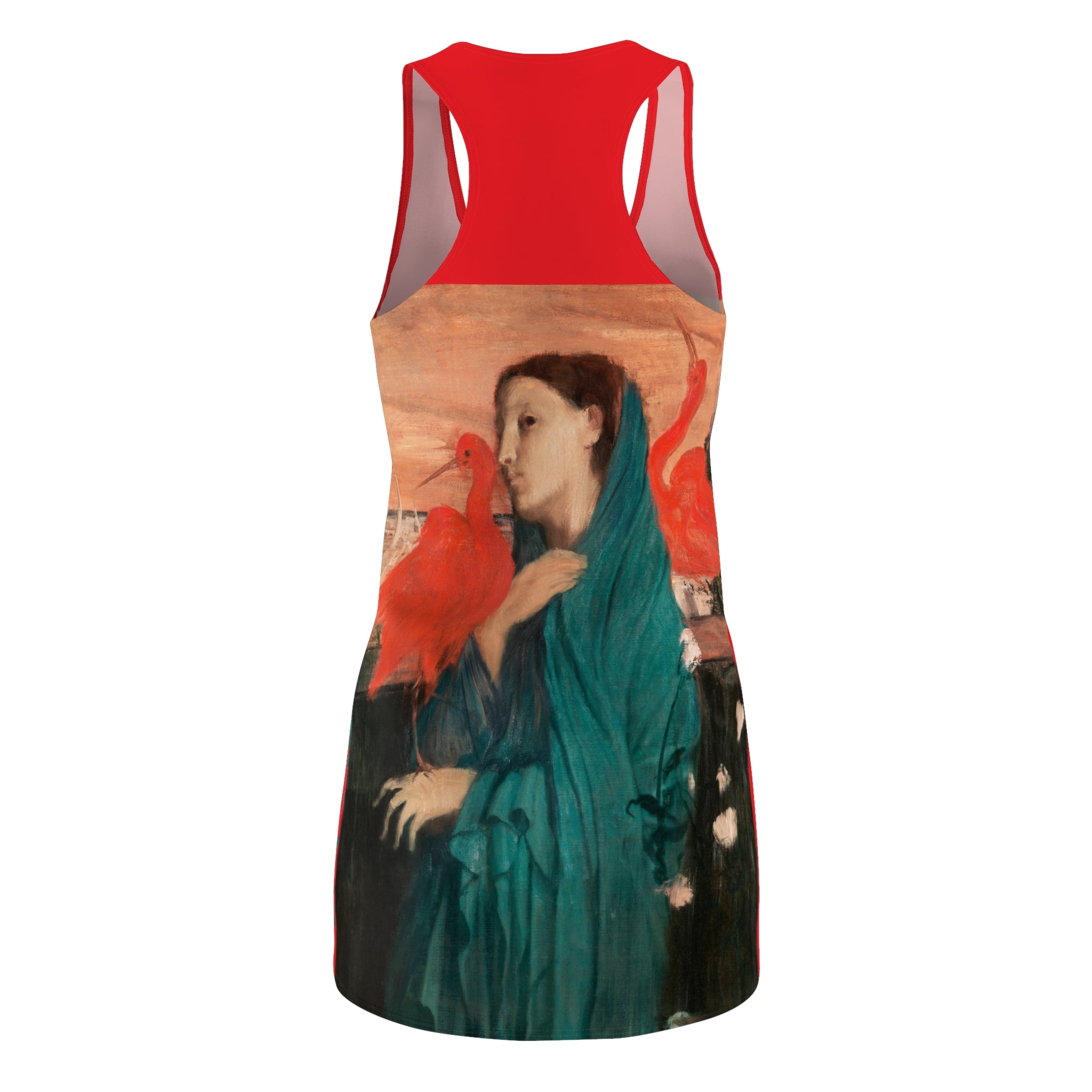 Vibrant Degas Bird Art-Printed Racerback Dress for Women | Summer Casual Wear, Beach Day Dress, Vacation Outfit, Artistic Fashion