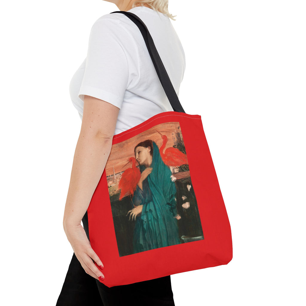 Vibrant Degas Red Bird Tote Bag, Art-Inspired Shopping Bag, Gift for Her