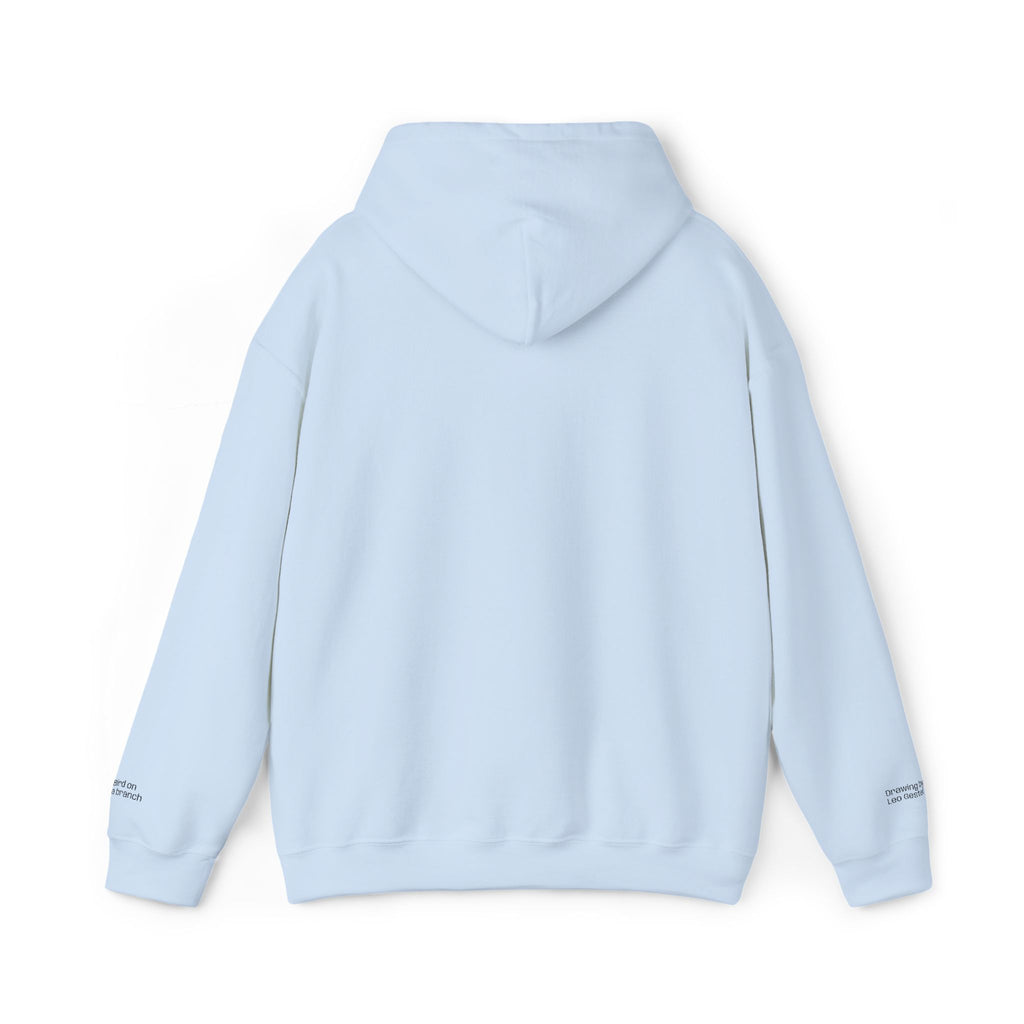 Bird on a Branch Embroidered Heavyweight Hoodie -- Great gift for art lovers or bird lovers