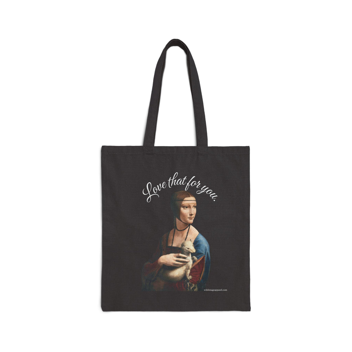 Renaissance Lady Holding Ermine Tote Bag | Vintage Art Canvas Tote
