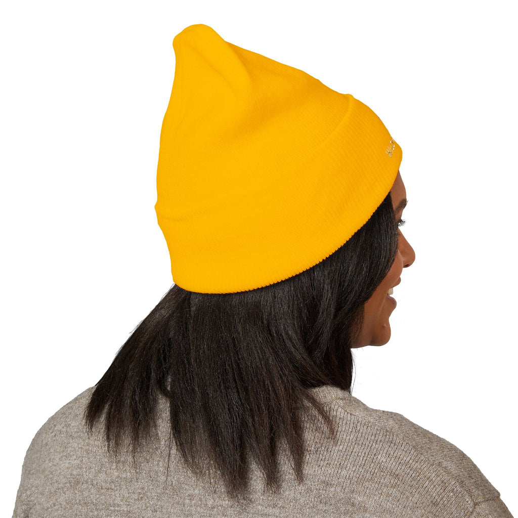 Classic Cuffed Beanie with Tiger Embroidered Design, Branded Wild Image Apparel Beanie, Cozy Knit Hat for Fall or Winter