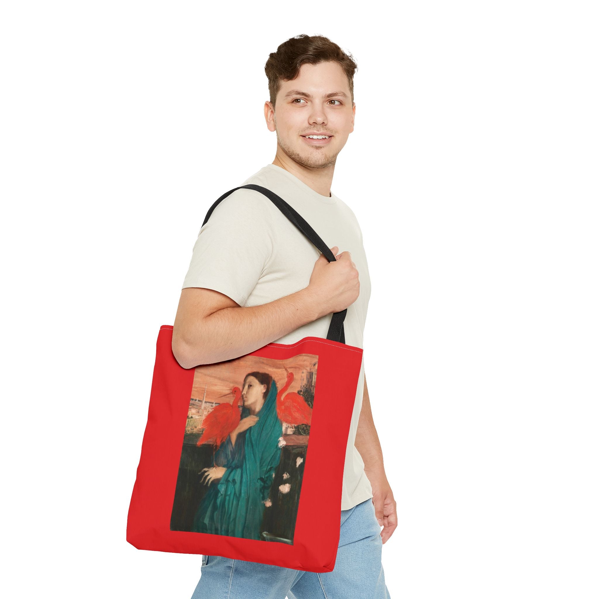 Vibrant Degas Red Bird Tote Bag, Art-Inspired Shopping Bag, Gift for Her