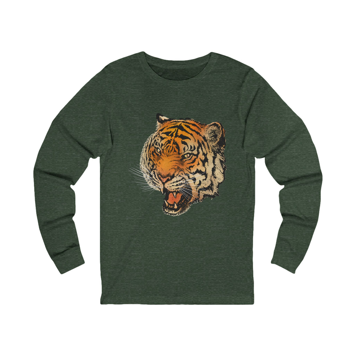 Roaring Tiger Long Sleeve Tee — Wild Image Apparel Fierce Tiger Graphic