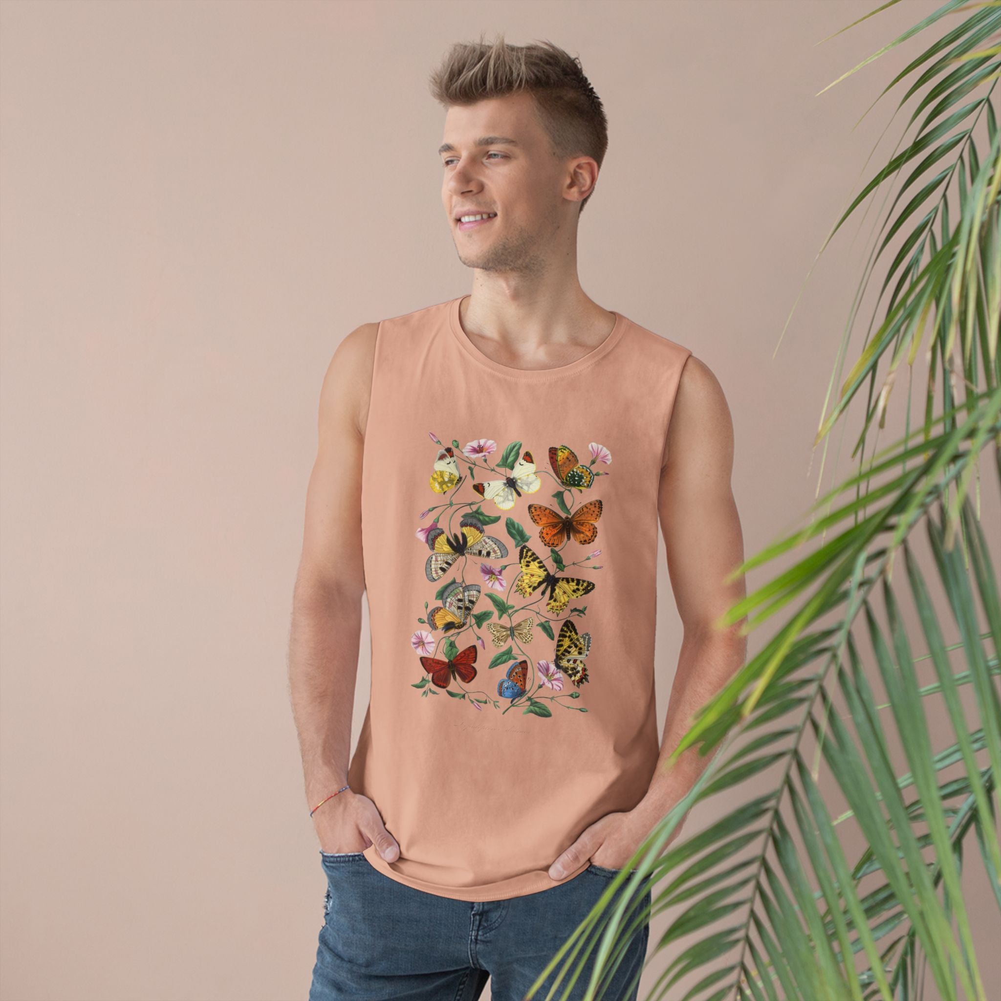 Butterfly and Moth Unisex Barnard Tank: 1842 Le Jardin Des Plantes by Paul Gervais, Trendy, Artsy Gift