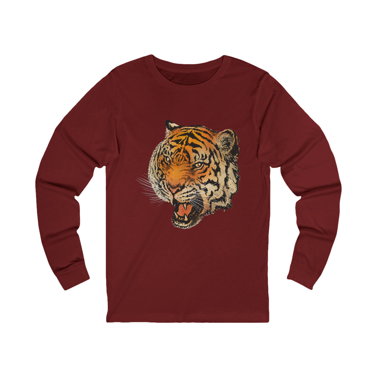 Roaring Tiger Long Sleeve Tee — Wild Image Apparel Fierce Tiger Graphic