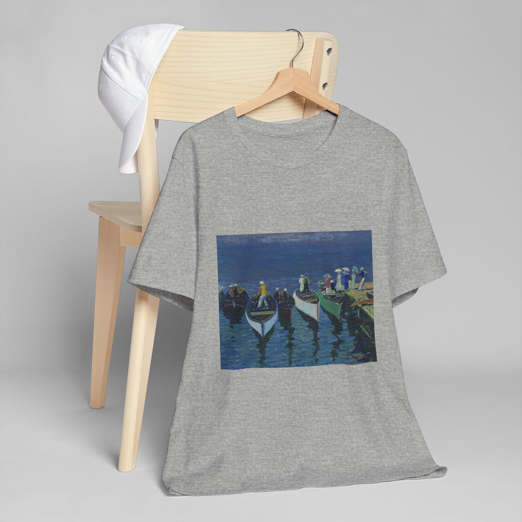 Vibrant Seascape George Lux Art Unisex Jersey T-Shirt, Beachwear, Lakewear, Summer Outfits, Gift for Ocean Lovers, Vacation Apparel