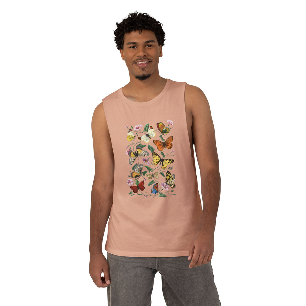 Butterfly and Moth Unisex Arm Cutout Tank: 1842 Le Jardin Des Plantes by Paul Gervais, Trendy, Artsy Gift