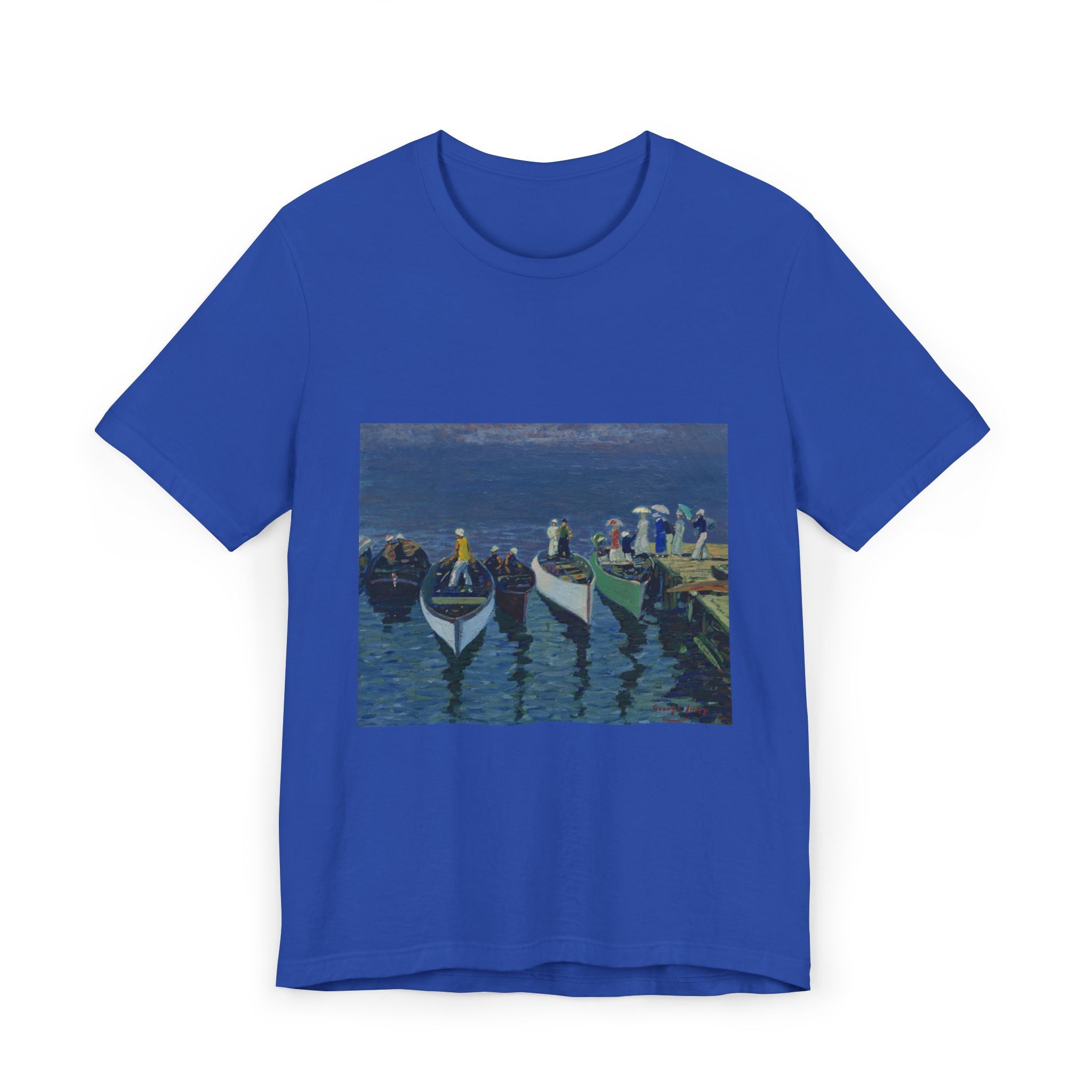 Vibrant Seascape George Lux Art Unisex Jersey T-Shirt, Beachwear, Lakewear, Summer Outfits, Gift for Ocean Lovers, Vacation Apparel