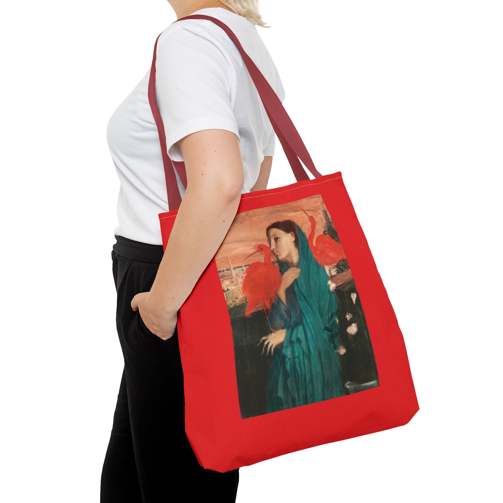 Vibrant Degas Red Bird Tote Bag, Art-Inspired Shopping Bag, Gift for Her