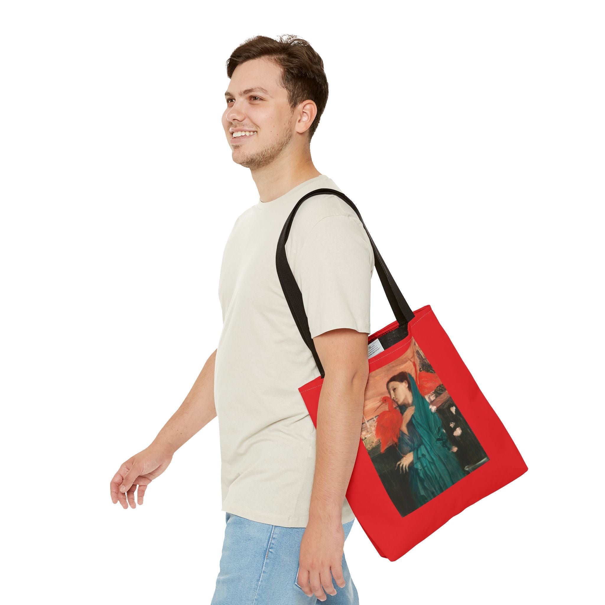 Vibrant Degas Red Bird Tote Bag, Art-Inspired Shopping Bag, Gift for Her