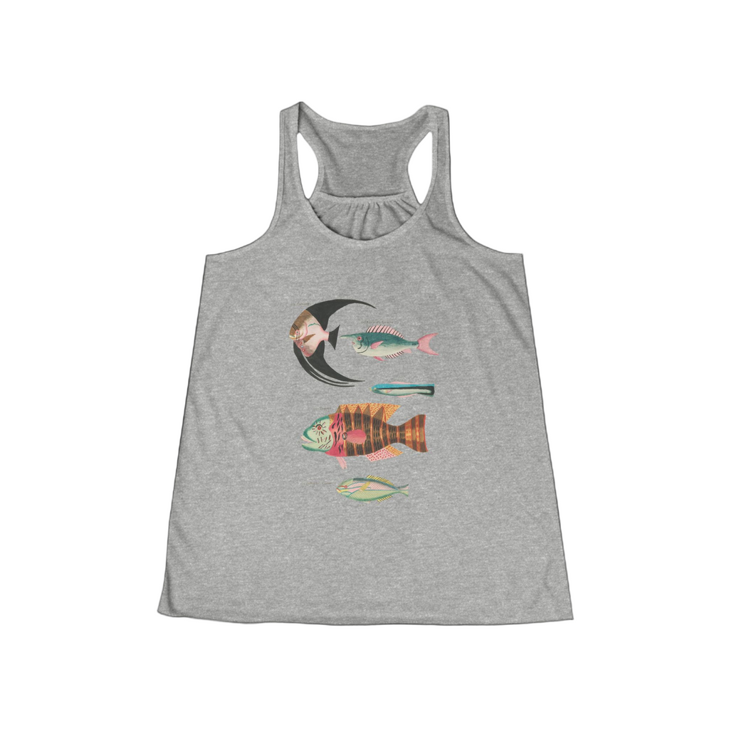 Fish Lover's Flowy Racerback Tank, Summer Top, Beachwear, Casual Outfit, Fishing Gift, Vacation Wear