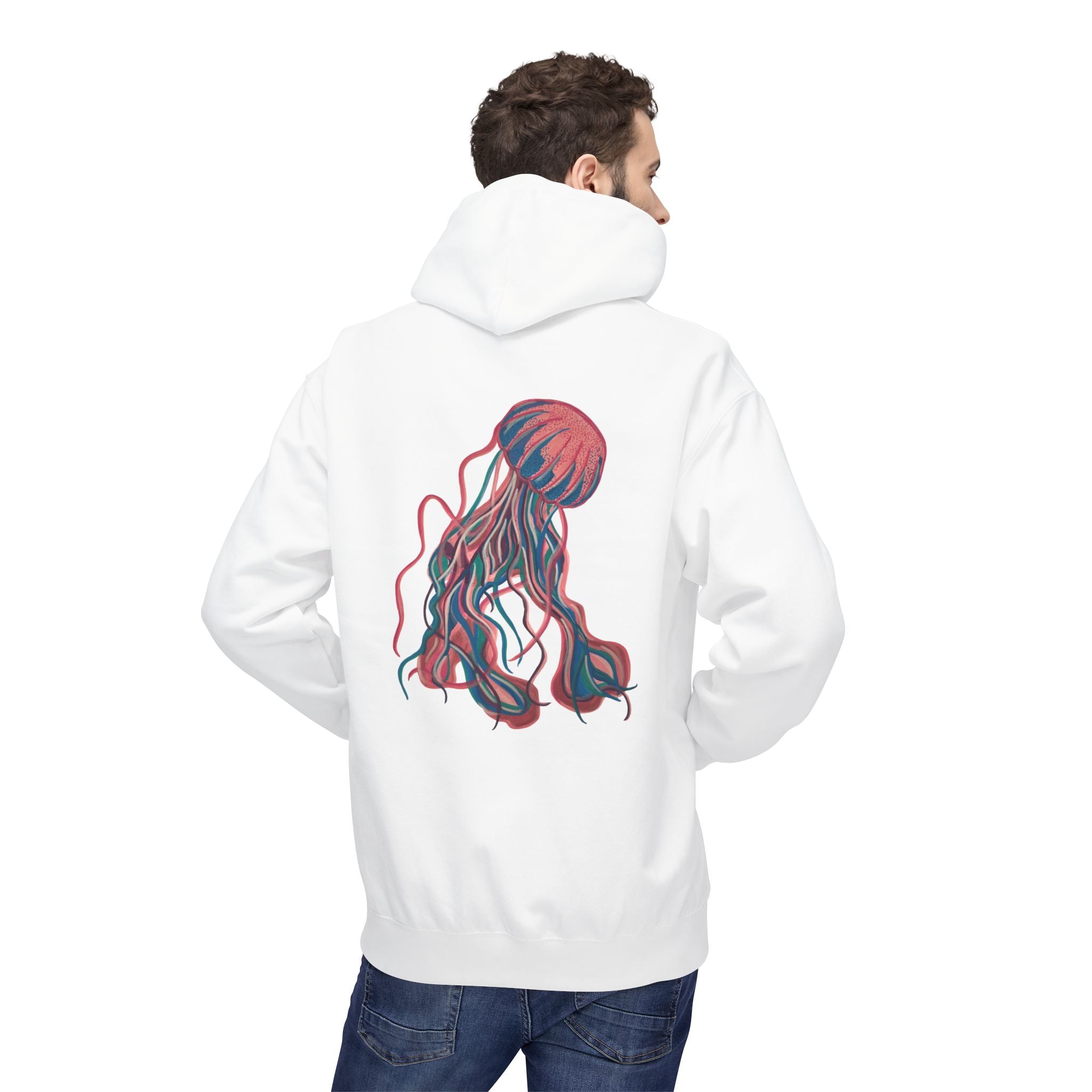 Ocean-Inspired Jellyfish Hoodie for Nature Lovers, Personalized, Perfect for Casual Wear, Gifts, Beach Trips, and Eco-Conscious Fashion