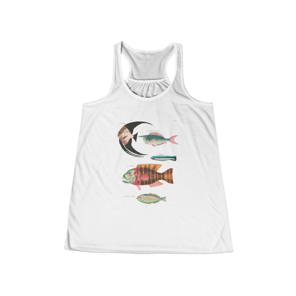Fish Lover's Flowy Racerback Tank, Summer Top, Beachwear, Casual Outfit, Fishing Gift, Vacation Wear