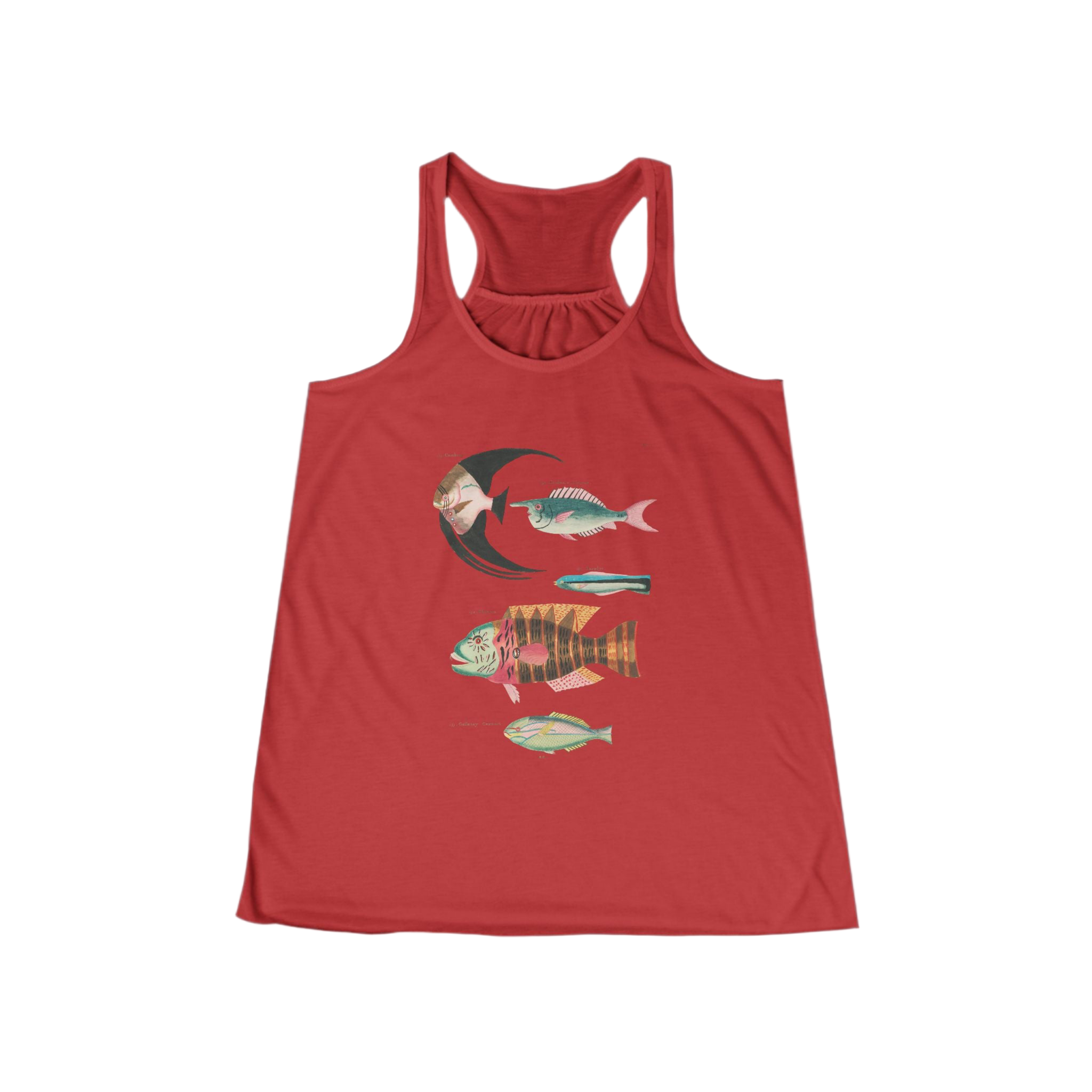 Fish Lover's Flowy Racerback Tank, Summer Top, Beachwear, Casual Outfit, Fishing Gift, Vacation Wear