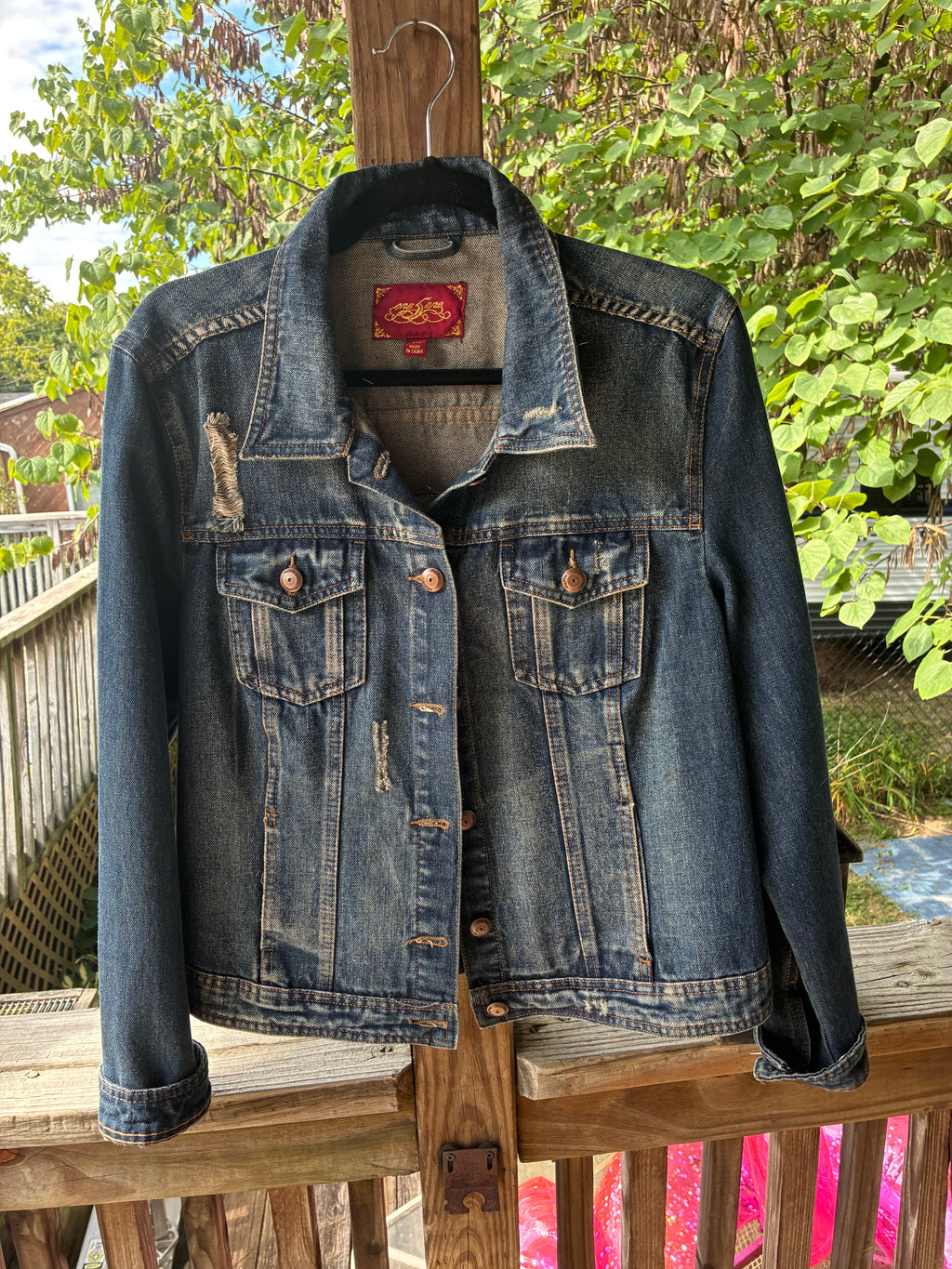 Eye of Horus Embroidered Denim Women's Jacket XL